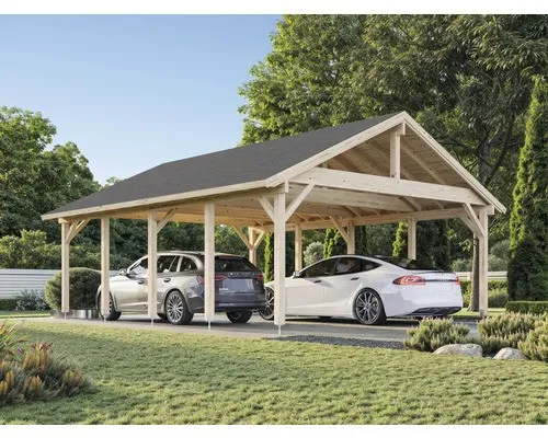 Doppelcarport Palmako Robert 40,6 m² - Robuster Schutz für Ihr Fahrzeug - Gartenhäuser, Geräteschuppen & Carports - Hochwertiges Holz, tauchgrundiert, bietet langlebigen Schutz und stilvolle Optik für Ihr Zuhause.