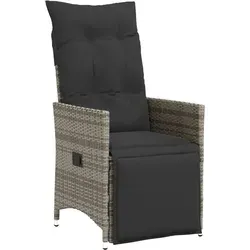 vidaXL Verstellbarer Gartensessel mit Kissen - Loungemöbel & Sitzgruppen, bequemer Garten Relaxsessel mit verstellbarer Rückenlehne und Fußstütze, inklusive abnehmbaren Kissen für optimalen Komfort