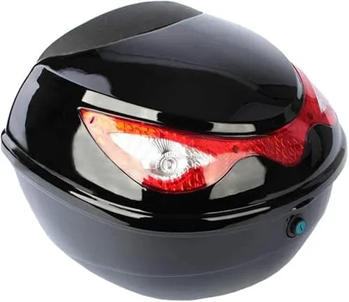 SEVICO Motorradkoffer Top-Case Roller und Motorrad Koffer Schwarz Motorradtasche Helmkoffer für Roller Universal Topcase Top Back Box Motorrad oder Quad X19 40x38x30cm 22 L