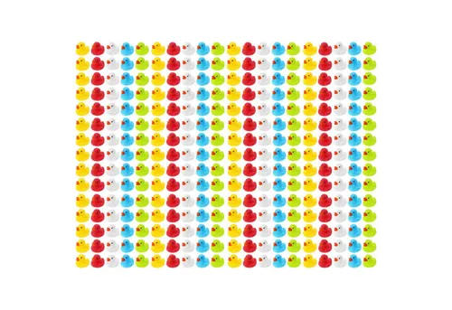 Wellgro Badespielzeug 300 Badeenten - bunt - Badewannenspielzeug: 300 bunte Badeenten in 5 Farben für grenzenlosen Badespaß, ideal als Geschenk oder Dekoartikel für Wasserratten.