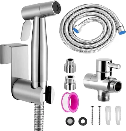 Premium Edelstahl Bidet Handbrause Set - Bidet-Armaturen aus hochwertigem SUS304 Edelstahl, ideal für persönliche Hygiene und vielseitige Anwendungen, inklusive einfacher Installation mit Adapter für G1/2