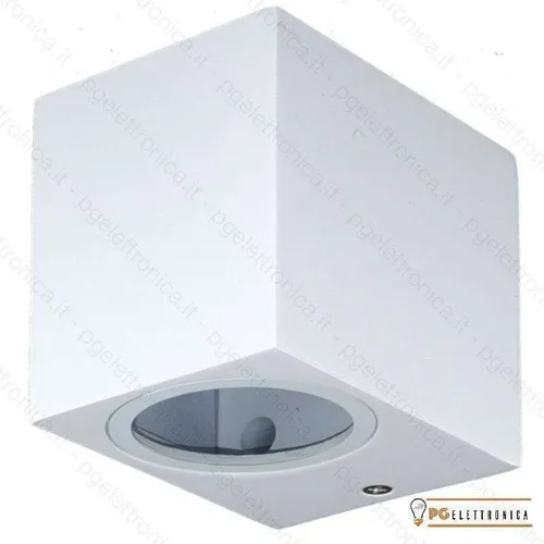 UNIVERSO LED Wandleuchte CUBOGU10 9W 1-flammig Außen IP65 Aluminium Weiß