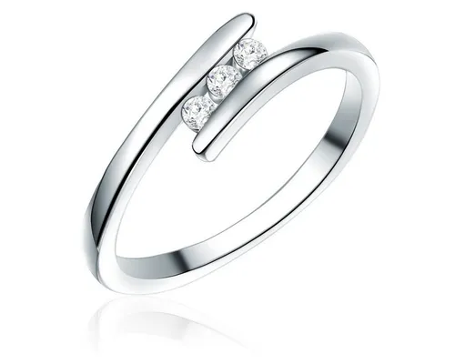 Rafaela Donata Damen Bandring aus 925/- Sterling Silber mit Zirkonia - Glänzender Damenring aus rhodiniertem Sterlingsilber mit funkelnden Zirkoniasteinen. Das zeitlose Design passt zu jedem Outfit und Anlass. Lieferung in hochwertiger Schmuckbox – ideal als Geschenk.