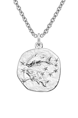 trendor Sternzeichen Fische Halskette Silber 925 - Ketten für Damen mit hochwertigem Fische-Anhänger aus Silber 925, perfekt als Glücksbringer oder Geschenk für jeden Anlass. Made in Germany, anlaufgeschützt und in Geschenk-Box.