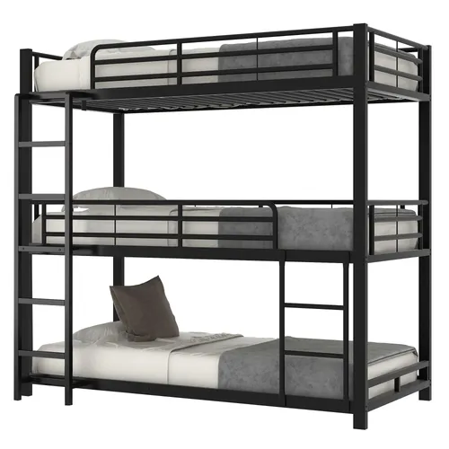 Produktbild Etagenbett mit 3 Schlafgelegenheiten, 90x200 cm, Metallbett mit Rausfallschutz