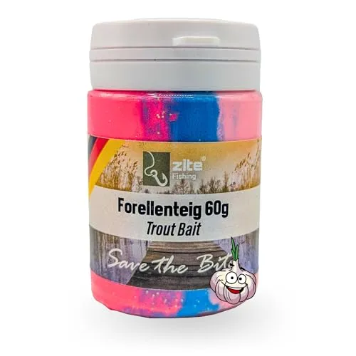 Zite Fishing Forellenteig mit Knoblauch-Aroma 60g – Fängige Forellenpaste Schwimmend als Forellenköder – Trout Bait Teigköder in knalligen Neonfarben mit Glitter, Forellen Teig (Universe)