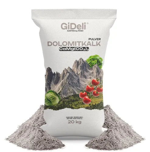 Dolomitkalk 20kg Rasenkalk Moosentferner Gartenkalk Magnesium Calcium pH GiDeli