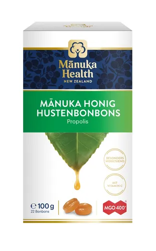 Manukahealth Hustenbonbons mit Manuka Honig + Propolis, 100 Gramm - Sonstige Süßigkeiten, natürliche Linderung bei Husten dank hochwertigem Manuka Honig und Propolis.