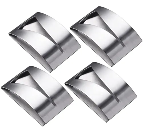 BOBOZHONG Handtuchklemme 4 Stücke Selbstklebend Handtuchklemme Handtuchhaken Edelstahl Geschirrtuchhalter Ohne Bohren für Badezimmer, Küche, Toilette, Büro(Silber).