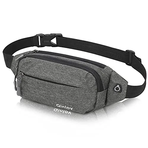 Bauchtasche Gürteltasche für Herren Damen Hüfttasche Sport Wasserdicht Stylisch Hip Bum Waist Fanny Pack für Outdoor Reise Wandern Hundetraining Dunkelgrau