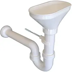 tecuro Trichtersiphon Geruchsverschluß Trichterablauf mit Wandanschluss Ø 40 mm - Weiß