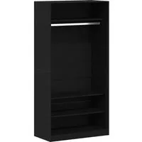 vidaXL Kleiderschrank in Schwarz mit Eiche 100x50x200 cm - Moderne Kleiderschrank aus Holzwerkstoff, stilvolles schwarzes Finish und viel Stauraum für Kleidung – ideal für jedes trendige Schlafzimmer.
