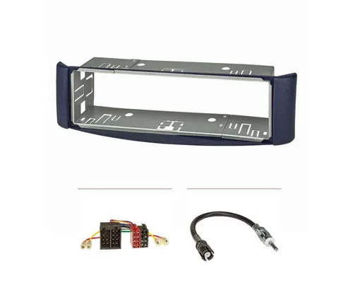 tomzz Audio Radioblende Set passt für Smart fortwo (450) Bj.1998-2007 blau mit Käf Autoradio