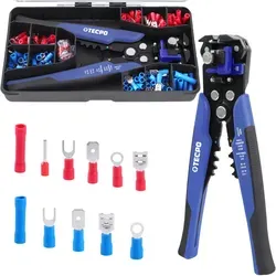 TECPO Automatische Abisolierzange mit Kabelschuh Sortiment, 199-teilig