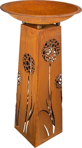 Rostikal Blumenständer Dekosäule aus Metall - Dekosäule mit Pusteblumen-Motiv, robust und langlebig, ideal für Garten, Balkon oder Terrasse. Made in Germany, handgefertigt mit echtem Rostfinish für einen besonderen Look.