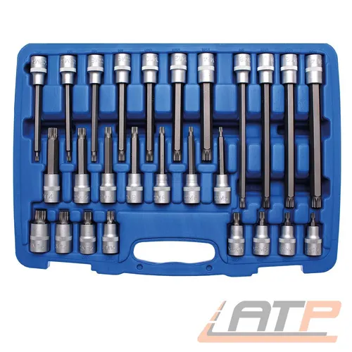 BGS-technic Schraubendreher-Einsatz 5180 26-teilig - Werkzeug-Set mit 26 hochwertigen Chrom-Vanadium-Stahl Einsätzen, ideal für präzise Arbeiten mit Innenvielzahn-Profilen, perfekt für Profis und Heimwerker.