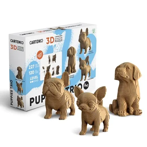 Cartonic 3D-Puzzle ''Puppies Trio'' – Kreatives Bastelvergnügen