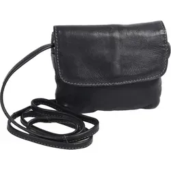 Handtasche Leder weich Damentasche, schwarz - Schwarz