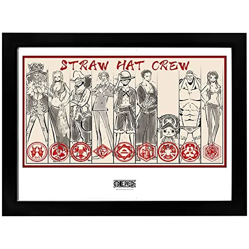 GB eye GBYDCO058 Collector Print One Piece Straw Hat Crew - Poster & Kunstdrucke, 100 % offiziell lizenziert und handgefertigt, ideal für Fans von One Piece mit hochwertigem Rahmen für optimale Präsentation.