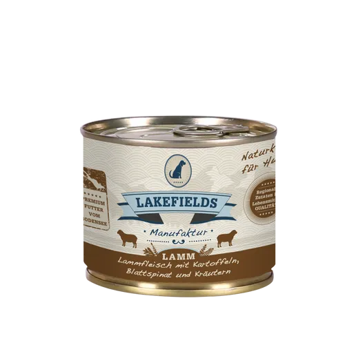 Lakefields Dosenfleisch-Menü Lamm für ausgewachsene Hunde, 6 x 200 g
