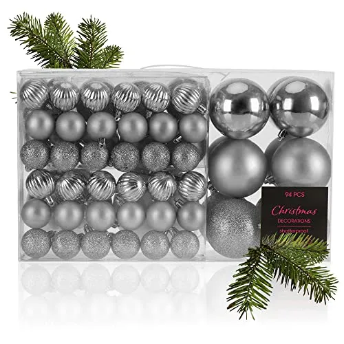 com-four® 94-teiliges Weihnachtskugelset