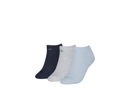Calvin Klein Sneakersocken CK WOMEN SNEAKER (3 Paar) schmales Rippenbündchen, Cotton-Mix, elastisch