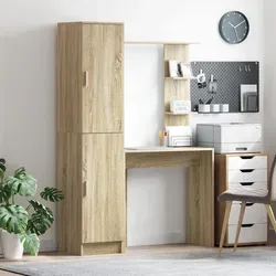 vidaXL Sideboard Schreibtisch mit Stauraum - Moderne Sideboard-Lösung in Sonoma Eiche, ideal für Büro oder Studium. Viel Stauraum mit verstellbaren Regalen und stabiler Anti-Kipp-Funktion für entspanntes Arbeiten.