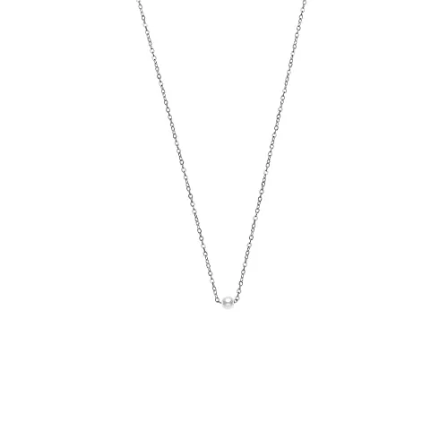 Heideman Halskette Crea Damen aus Edelstahl sterling silber 925 - Elegante Kette für Frauen mit hautfreundlicher, antiallergischer Perle in zeitlos-modernen Design, ideal für vielseitige Looks.