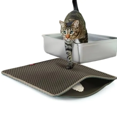 CanadianCat Company | Katzenklo Matte groß XXL, Katzenstreu Matte, Vorleger für Katzentoilette, Katzenmatte, Katzenstreumatte, anthrazit, 80 x 65 cm