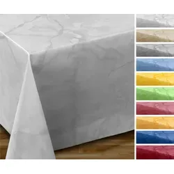 Beautex Wachstuchtischdecke Marmorstein 140x240 cm in weiß von Beautex