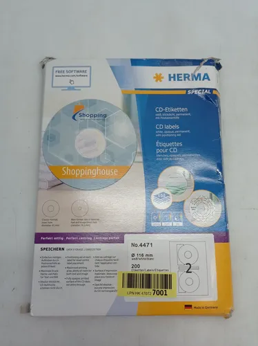 Herma 4471 Special CD-Etiketten - 200 selbstklebende, bedruckbare Etiketten für Kopierer und Drucker, hohe Haftung und perfekte Positionierhilfe