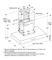 Gaggenau AD442022 Kamin Abluft Edelstahl