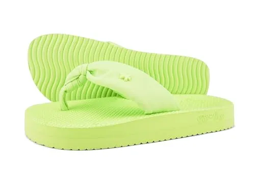 Damen Sandalen Comfy*Flower, Hellgrün, Größe 36 EU - Bequeme Damen Sandalen mit weicher Neopren-Sohle und rutschfester Wellenprofilsohle. Ideal für den Sommer, mit einem dezenten Flower-Logo und schadstoffgeprüfter Qualität.