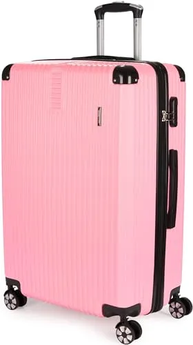 BRUBAKER Hartschalen Reisekoffer London - Rollkoffer mit Zahlenschloss, 4 Rollen und Komfort Tragegriffen - ABS Koffer 49 x 76,5 x 29,5 cm - Hartschalenkoffer Trolley (XL - Rosa)