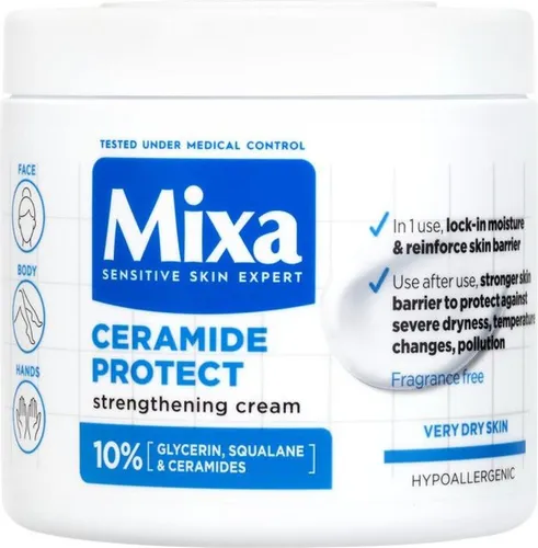 Mixa Panthenol Comfort Körpercreme 400 ml - Mixa Panthenol Comfort, 400 ml, Körpercreme für intensive Feuchtigkeit und Pflege. Ideal für trockene Haut, spendet langanhaltende Zartheit und Nährstoffe. Für Körper und Gesicht geeignet.