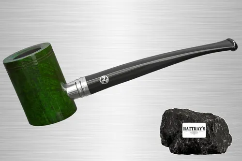 Rattray's Ahoy Green Pfeife glatt poliert Straight Poker 9mm Filter
