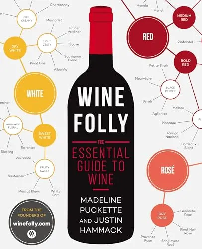 Wine Folly: The Essential Guide to Wine - Taschenbuch über Wein von Madeline Puckette, ideal für Weinliebhaber und Einsteiger, bietet umfassende Informationen und Tipps zu verschiedenen Weinsorten.