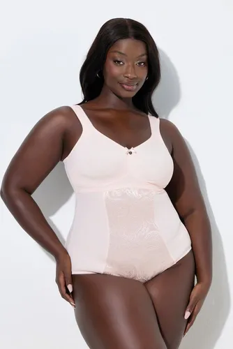 Ulla Popken Damen Shaping-Body für große Größen, bügellos, verstellbare Träger, rosa 90B 809600508-90B - Dieser Shaping-Body mit figurformendem Effekt bietet blickdichte, unterlegte Spitze. Die breiten, gepolsterten Träger sind längenverstellbar und sorgen für optimalen Tragekomfort in jeder Situation.