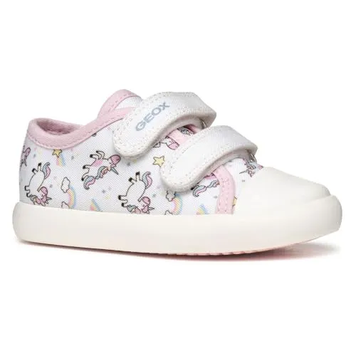 Geox Baby-Mädchen B GISLI Girl B Sneaker, White/Pink, 21 EU