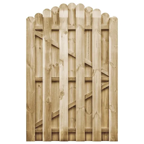vidaXL Kiefer Imprägniert Gartentor 125x100 cm - Robustes Holztor für deinen Garten - Gartenzäune – Langlebiges, kesseldruckimprägniertes Kiefernholz, witterungsbeständig und ideal für rustikalen Charme in deinem Garten.