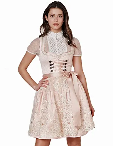 Krüger Dirndl Junia Spitzenschürze 411965 | Rosé - 50cm 36