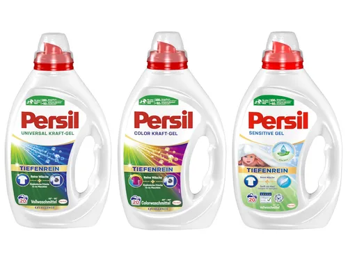 PERSIL Kraft-Gel 3x 20 WL Color & Universal & PERSIL Sensitive Gel Set 3x900ml