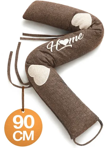 Praknu Zugluftstopper 90cm - Waschbar und Energiesparend - Zugluftstopper mit waschbarem Bezug, der effektiv Kälte und Wind unter der Tür stoppt. Ideal für gemütliche Wärme und zur Senkung des Heizbedarfs.