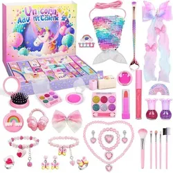 Adventskalender Kosmetik Mädchen 2024 Weihnachtskalender 24 Schmuck Schminke Beautykalender Ab 3-12 Jahre