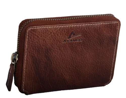 GlücksNugget Geldbörse schicke Geldbörse Damen Leder Portemonnaie, cognac, dunkel