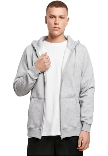 Build Your Brand Herren Heavy Zip Hoody Jacke,, per pack Grau (heather grey 00431), Large (Herstellergröße: Large)