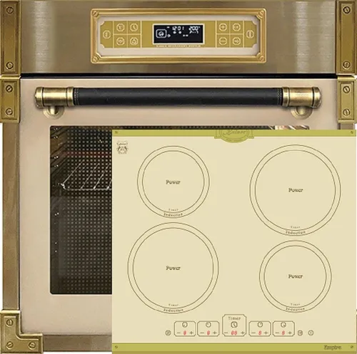 Kaiser Küchengeräte Backofen-Set Herd Set Autark Retro Einbau Backofen Elektro, 80 L mit Induktionskochfeld Autark 60 cm 4 Zonen mit Booster EH 6726 ElfAD+KCT 6195 IElfEm., mit 1-fach-Teleskopauszug