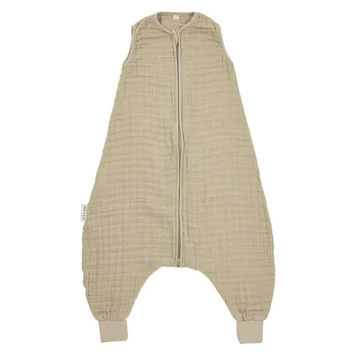 MEYCO Schlafoverall Jumper Musslin Uni sand, 104 - Babyschlafsäcke für optimalen Schlafkomfort an warmen Tagen, aus weichem Musselinstoff für empfindliche Babyhaut, schnelltrocknend und atmungsaktiv.