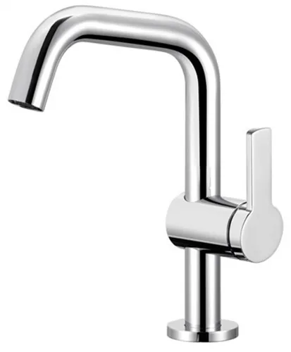 Keuco Einhebel-Waschtischmischer - Moderne Waschbecken-Armatur mit schwenkbarem Auslauf, hochglänzend verchromt und ohne Zugstangen-Ablaufgarnitur – ideal für Ihr Badezimmer.