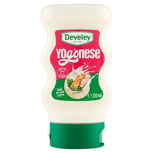 Develey Yogonese Würzsaucen Kombination aus Joghurt, Zitronensaft und einer Prise weißem Pfeffer 250-ml-Squeeze-Top-Down-Format